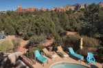 Enjoy beautiful Red Rock Views from the second floor, looking toward the pool